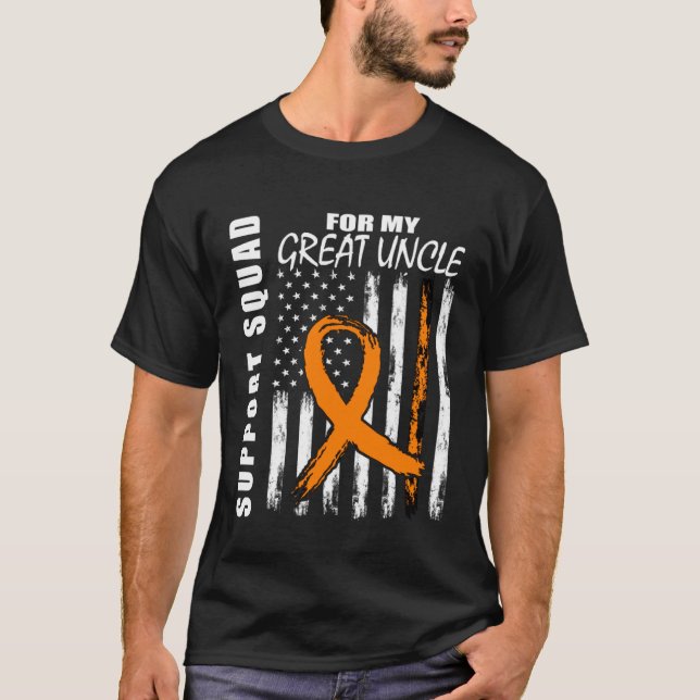 Camiseta Great Uncle Leukemia Awareness American Flag Suppo (Frente)