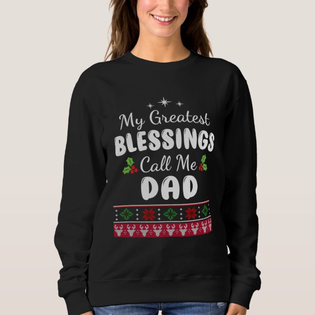 Camiseta Greatest Blessings Call Me Dad Father Xmas  Christ (Frente)