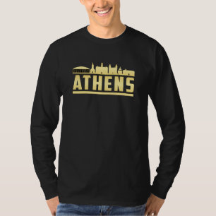 Camiseta Grécia de Atenas Skyline Cityscape Engraçado Pre