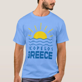 Camiseta Grécia do Skopelos Sol e Azul Marinha