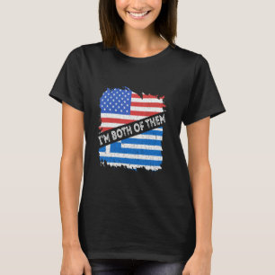 Camiseta Grécia EUA América Eu sou ambos um orgulho grego E
