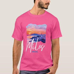 Camiseta Grécia Milos pintando Grécia Souvenir Milos