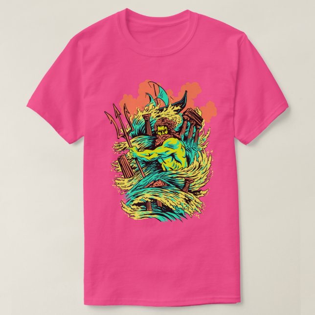 Camiseta Grécia Mitos Deus do Mar Poseidon Premium (Frente do Design)