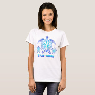 Camiseta Grécia Santorini FL Ocean Blue Sea Turtle Souvenir