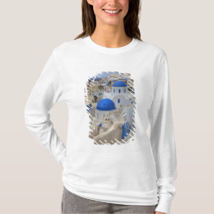 Camiseta Grécia, Santorini. Torre do sino e cúpulas azuis d