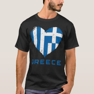 Camiseta Grécia Sinalizador Cardíaco Preto dos Homens