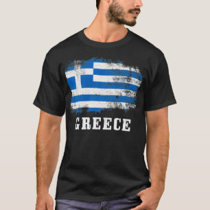 Camiseta Grécia Vintage Sinalizador do Orgulho Grego Pullov