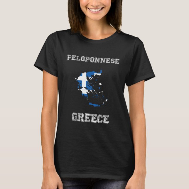 Camiseta Greece Distressed Flag Peloponnese Pride (Frente)