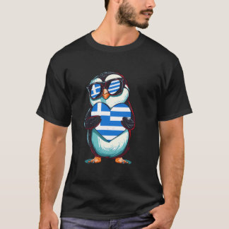Camiseta Greece Flag Penguin Heart Greek Roots Hellenic Gre