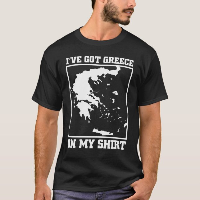 Camiseta Greece Map  For Europe Greek Pun  Men Women (Frente)