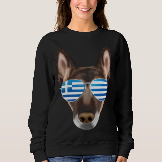 Camiseta Greek Flag Belgian Malinoi Dog Greece Pocket (Frente)