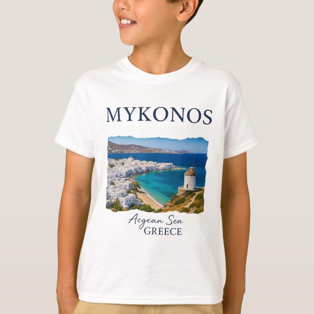 Camiseta Greek Island Mykonos Vacation Travel Coastal Life  (Frente)
