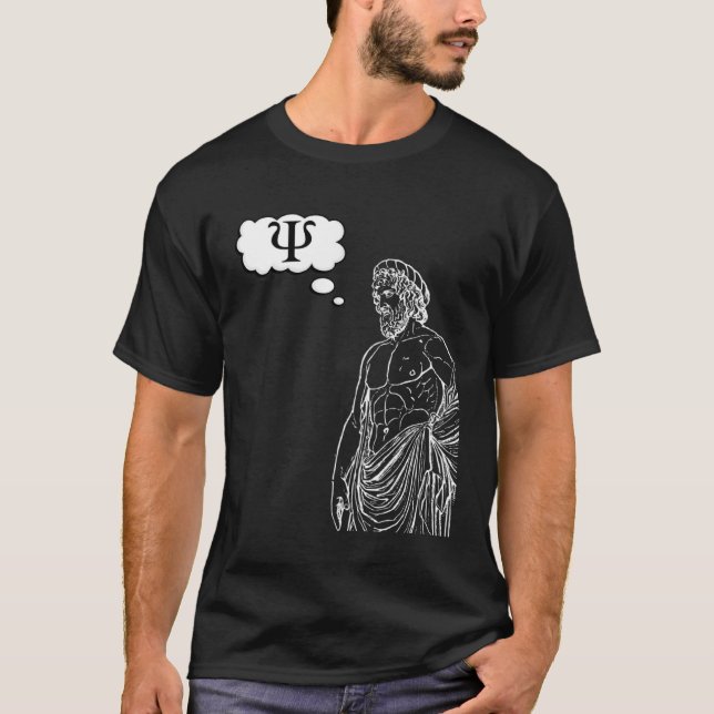 Camiseta Greek Psi Statue Thought Bubble Expressing Thought (Frente)