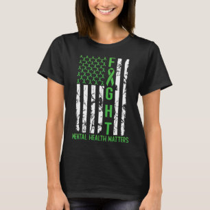 Camiseta Green American Flag USA Mental Health
