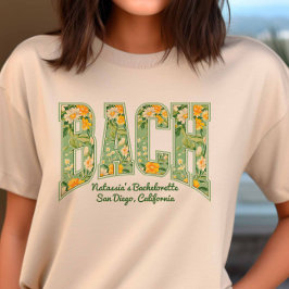 Camiseta Green BACH Floral Retro Varsity Bridesmaid