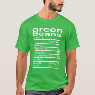 Camiseta Green Bean Nutrition Facts 2021 (Ação de Graças