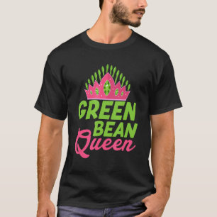 Camiseta Green Bean Queen Veggie Engraçado Veganismo
