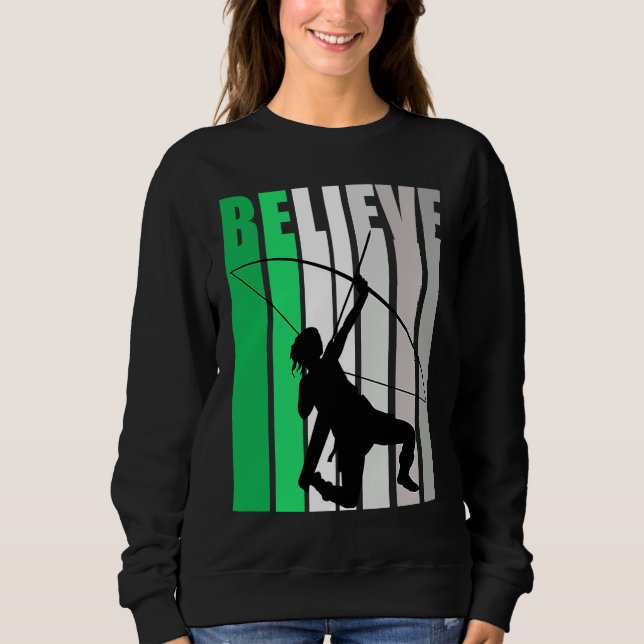 Camiseta Green Believe Motivating Girls Archery Retro Graph (Frente)