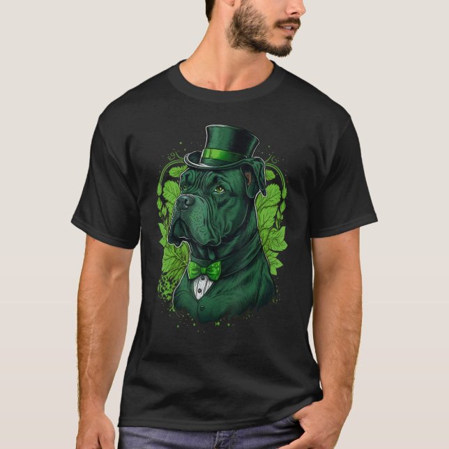 Camiseta Green Cane Corso shamrock on St Patricks Day Cane  (Frente)