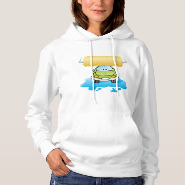 Camiseta Green Cartoon Car Wash Happy Little Car (Frente)