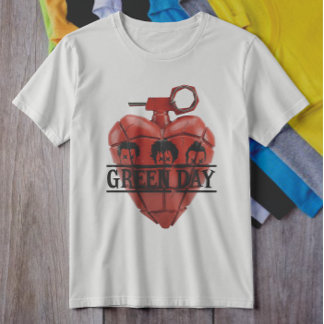 Camiseta Green Day Red Heart Grenade Punk Rock