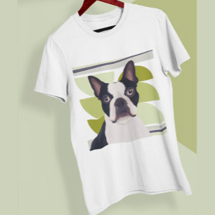 Camiseta Green Geométrico Boston Terrier Dog