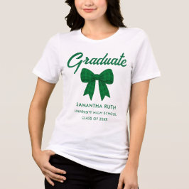 Camiseta Green Gingham Bow Graduation