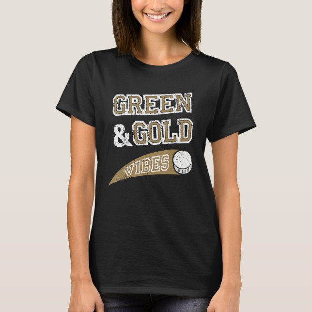 Camiseta Green & Gold Vibes Hockey Team Fan_2 (Frente)
