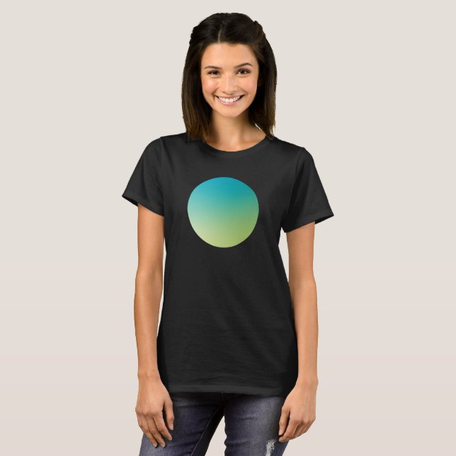 Camiseta Green Gradient Circle Vignette Abstract Design (Frente Completa)