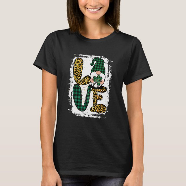 Camiseta Green Heart Love Shamrock Irish Leprechaun St Patr (Frente)