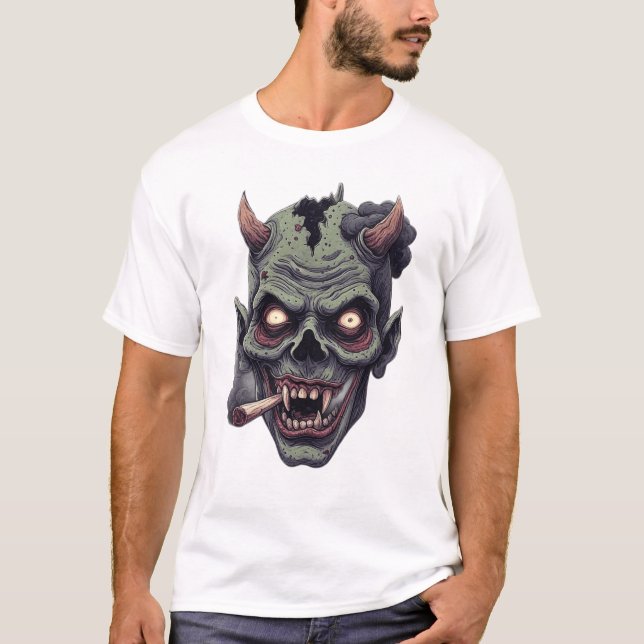 Camiseta Green Horned Monster Graphic (Frente)