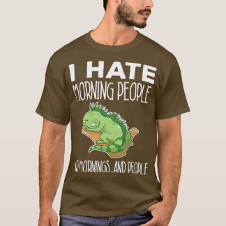 Camiseta Green Iguana Odeia Pessoas da Manhã Lizard Comprou
