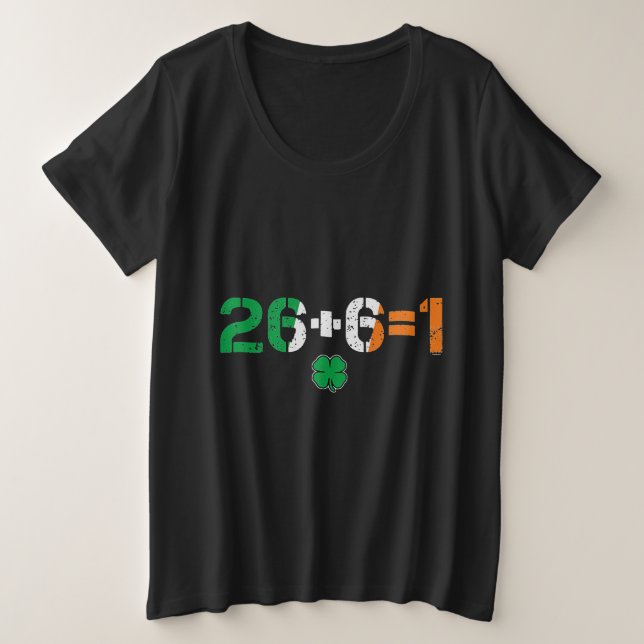 Camiseta Green Irish Unity 26 + 6 = 1 Rua. Paddy Day Irland (Frente do Design)