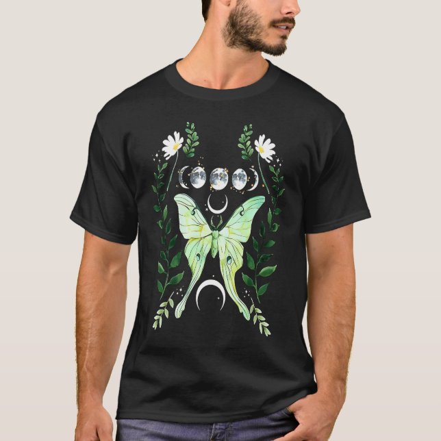 Camiseta Green Luna Moth Witchy Dark Academia Moon Gothic C (Frente)