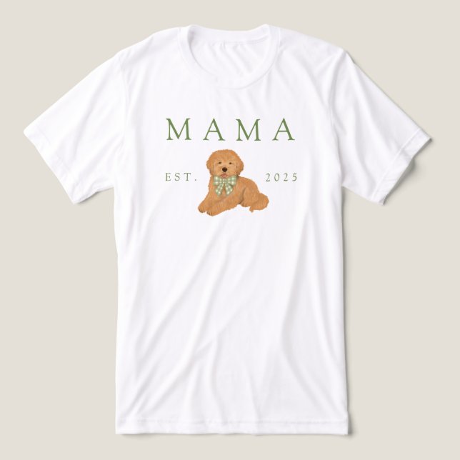 Camiseta Green Mama Goldendoodle Puppy Birthday (Design frontal)