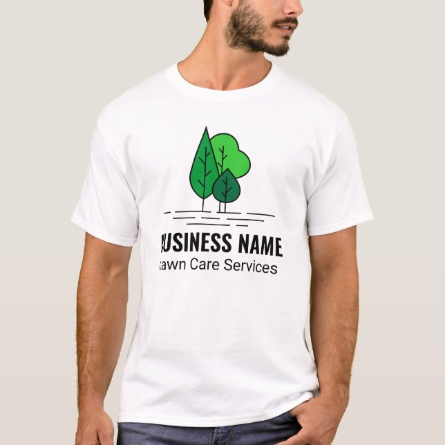 Camiseta Green Minimalist Tree Landscaping Lawn Care (Frente)