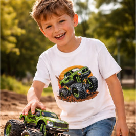 Camiseta Green Monster Truck Off-Road Racing Illustration