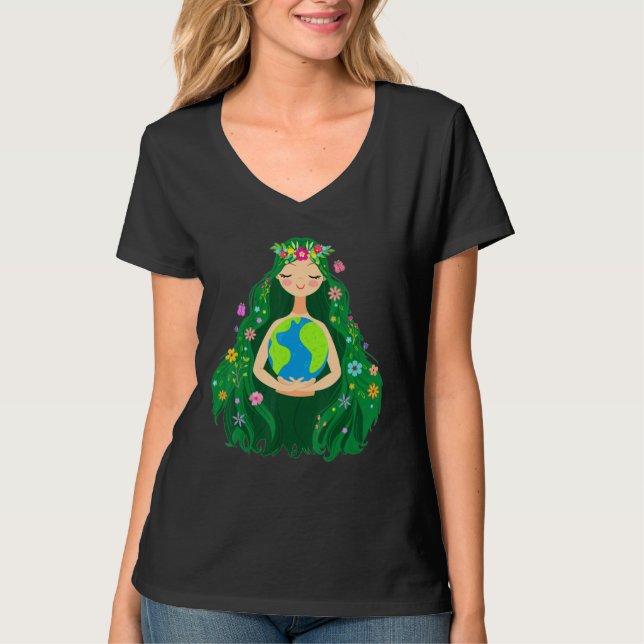 Camiseta Green Mother Earth Day Gaia Save Our Planet Women  (Frente)