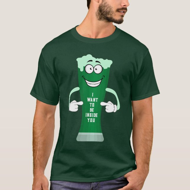 Camiseta Green Patrick's Beer Funny Dizendo Dia de Patrick (Frente)