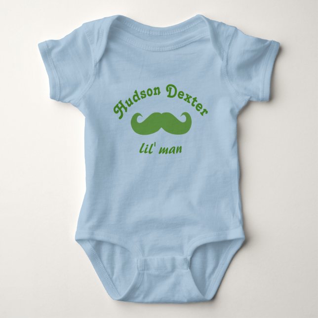 Camiseta Green Personated Lil' Man Mustache (Frente)