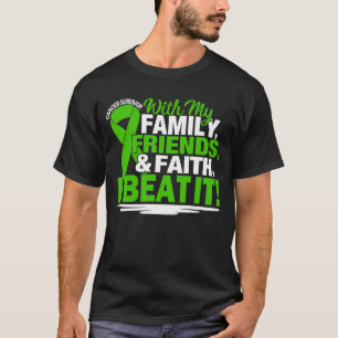 Camiseta Green Ribbon Cancer Survivor Friends Family Faith