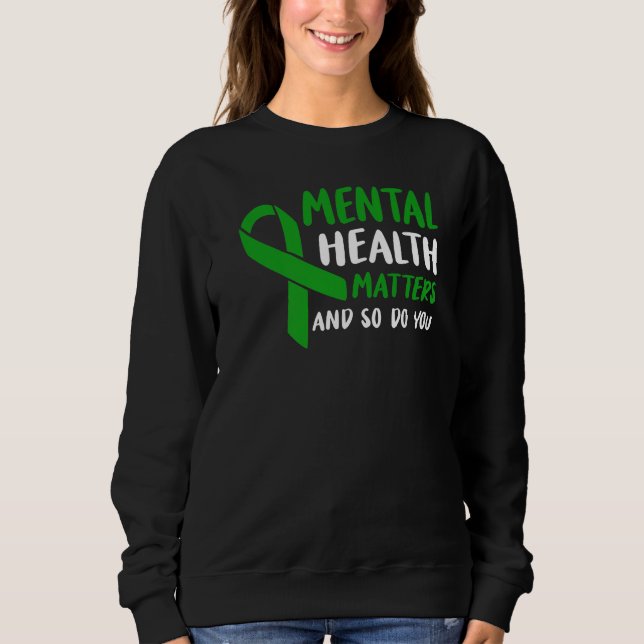 Camiseta Green Ribbon Mental Health Awareness Matters And S (Frente)