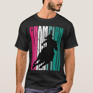 Camiseta Green Rodeo Champion Cowgirl on Horse Barrel Racin