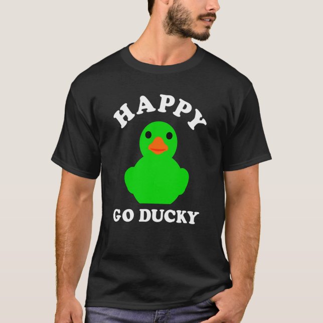 Camiseta Green Rubber Duck Happy Go Ducky Pun St Patricks D (Frente)