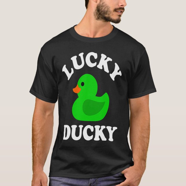 Camiseta Green Rubber Duck Lucky Ducky Quack  St Patricks D (Frente)