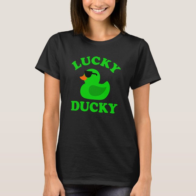Camiseta Green Rubber Duck Sunglasses Lucky Ducky Quack Duc (Frente)