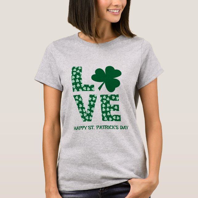 Camiseta Green Shamrock ama Ruas da Diversão Irlandesa. Dia (Frente)