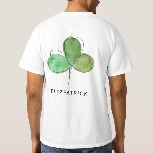 Camiseta Green Shamrock Irish Heritage (Verso)