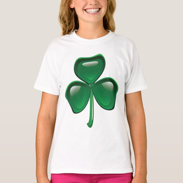 Camiseta Green Shamrock Three-Leaf Clover (Frente)