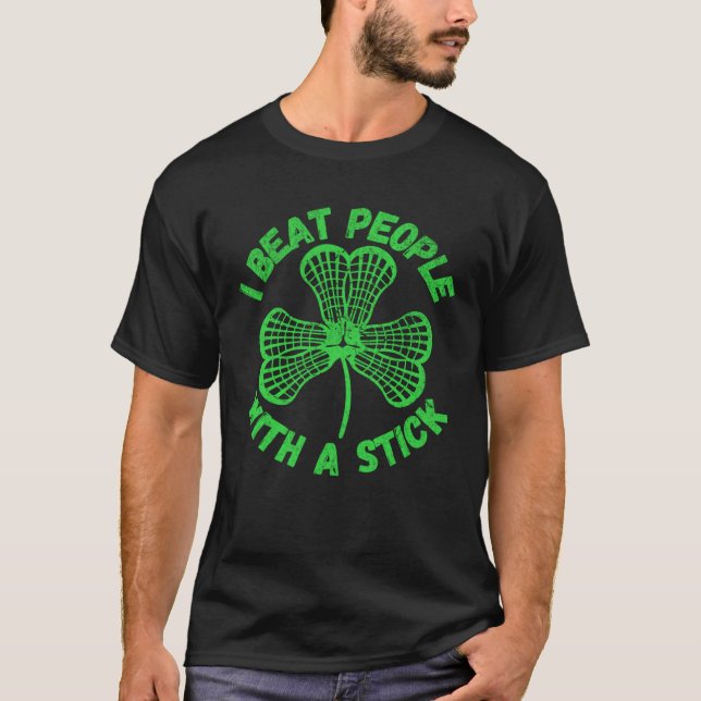 Camiseta Green St Patrick s Day Lacrosse Sticks (Frente)